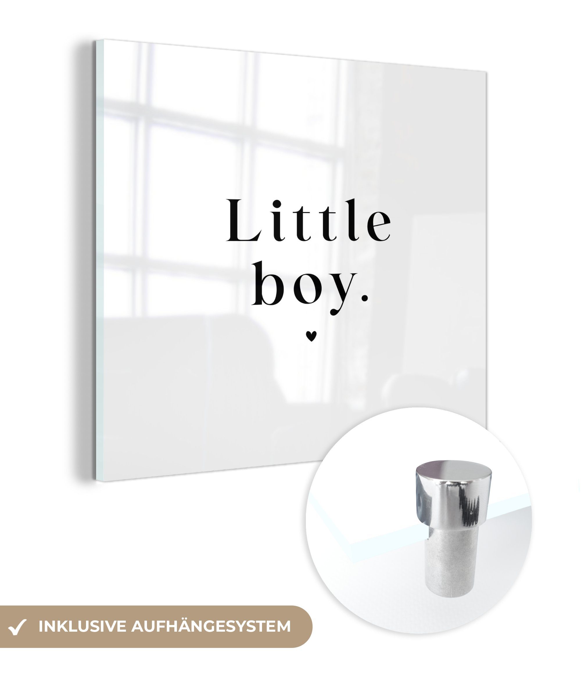 MuchoWow Acrylglasbild Kinder Sprichwörter Kleiner Junge Zitate