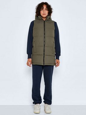 Noisy may Steppweste Lange Wattierte Puffer Weste Übergangsjacke NMAURORA 4267 in Olive