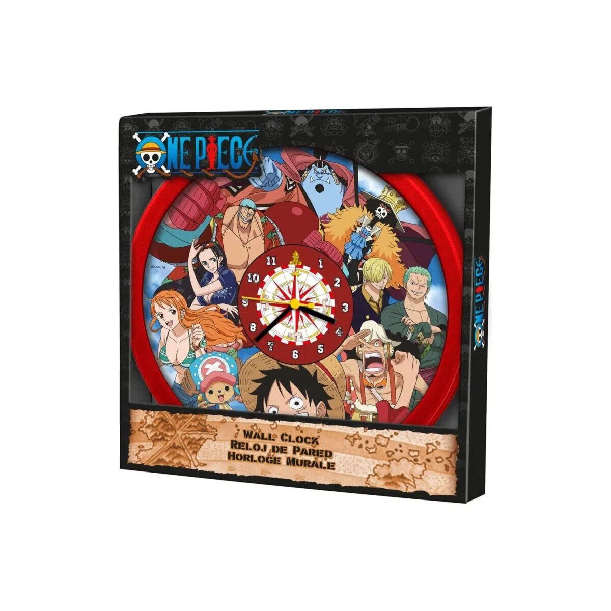 One Piece Wanduhr One Piece Wanduhr 25cm Anime Uhr mit Strohhut-Bande