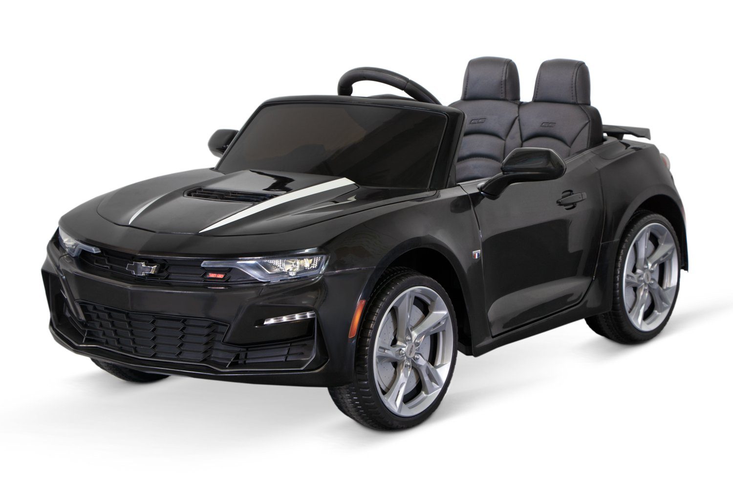 Kidix Elektro-Kinderauto Elektro Kinderauto Chevrolet Camaro 2SS Lizenz 2x 35W Kinderfahrzeug Schwarz