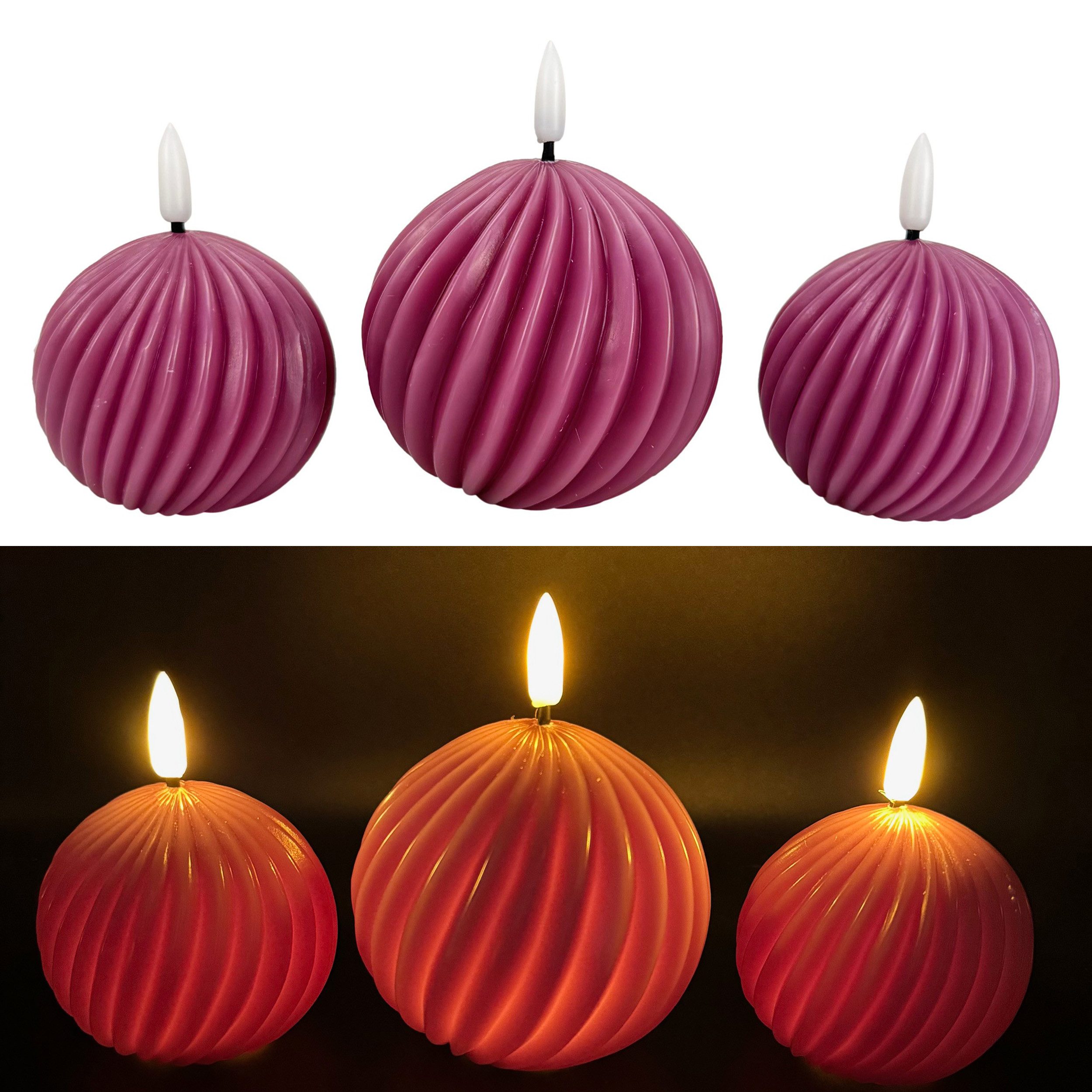 Online-Fuchs LED-Kerze 3er Set LED-Kugelkerzen mit günstig online kaufen