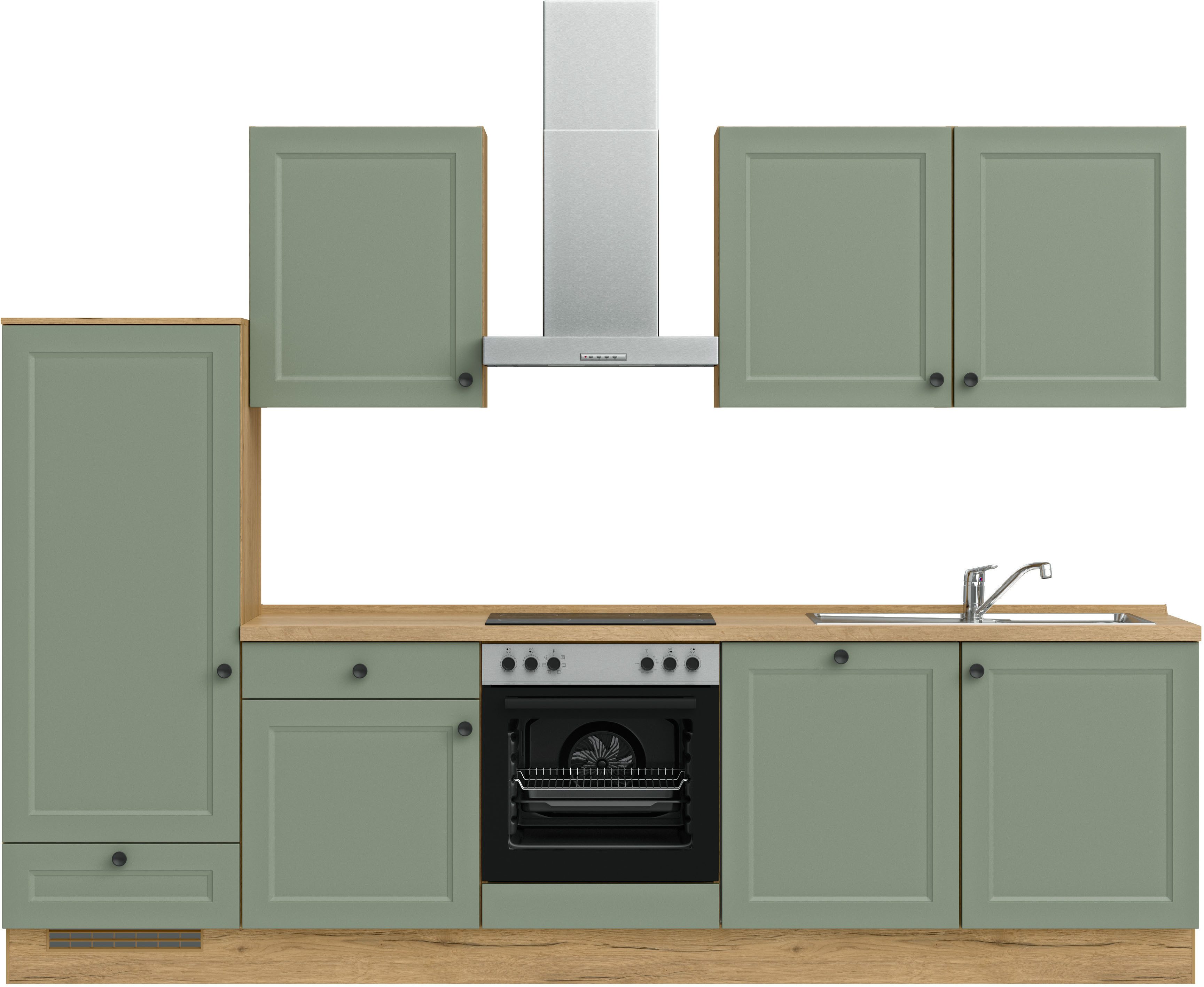 nobilia® Кухниzeile "Cascada I", vormontiert, Ausrichtung wählbar, Breite 300 cm, wahlw. mit E-Geräten