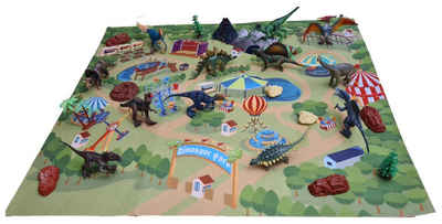 Einkaufszauber Lernspielzeug Kompletter Dinosaurier Park mit 11 Dinos und viel Zubehör, Dinosaurier Park
