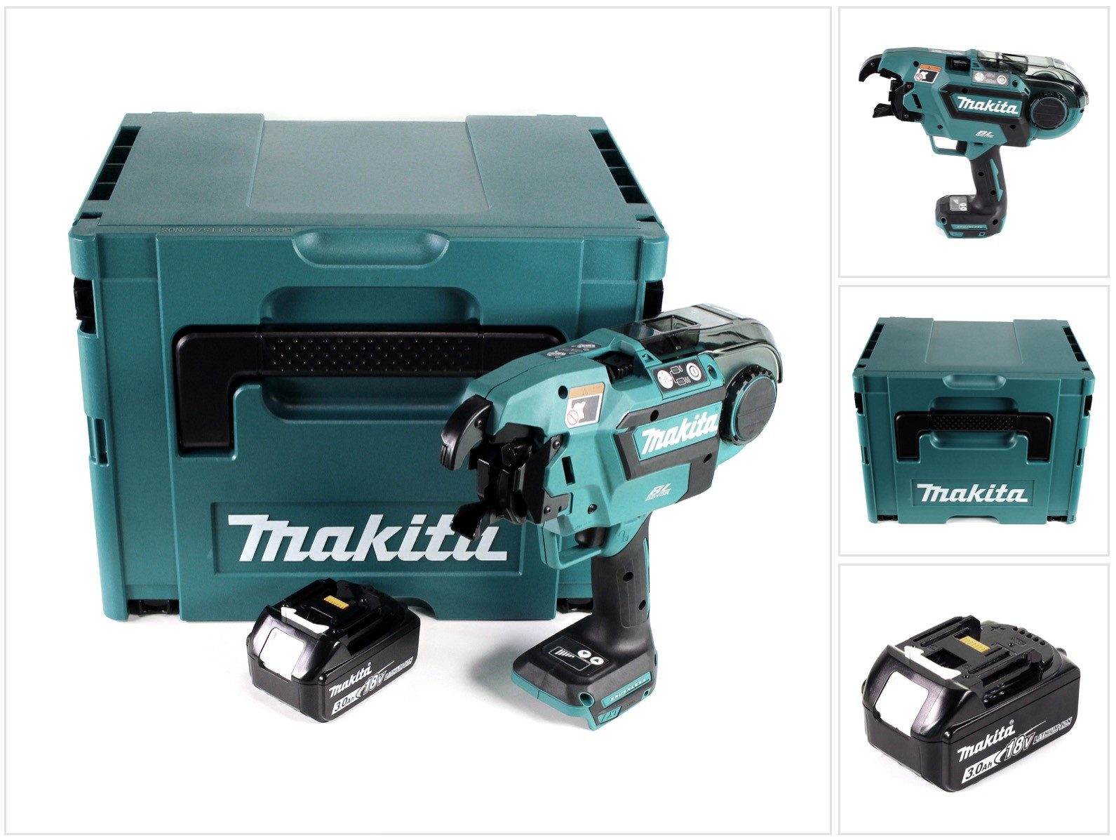 Makita Elektrowerkzeug-Set DTR 180 F1J Akku Bewehrungsverbinder 18V Brushless für 0,8mm Bindedra