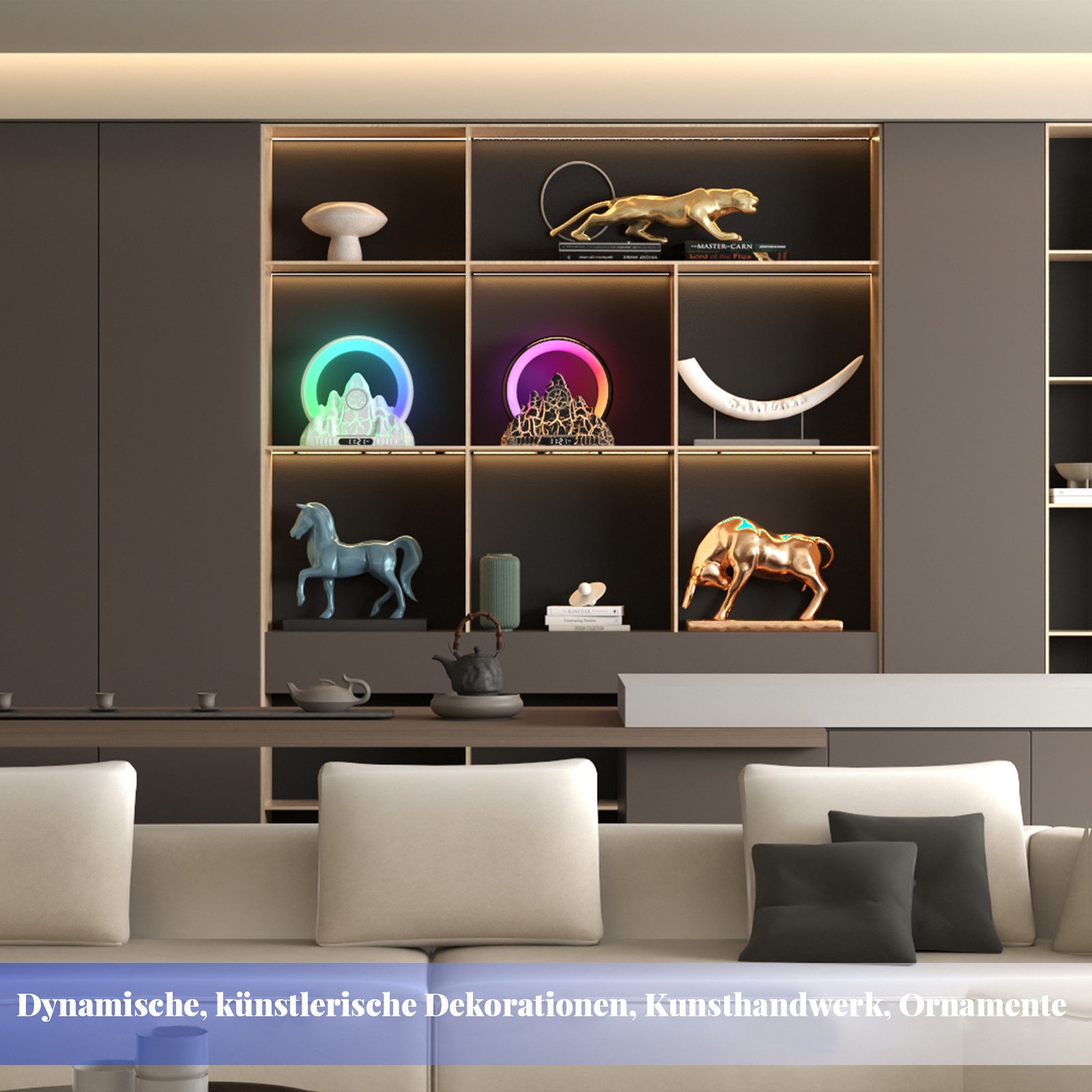 Jibenhome LED Nachtlicht AtmosphäRenlampe mit Kabellosem Ladegerät, RGB LED günstig online kaufen