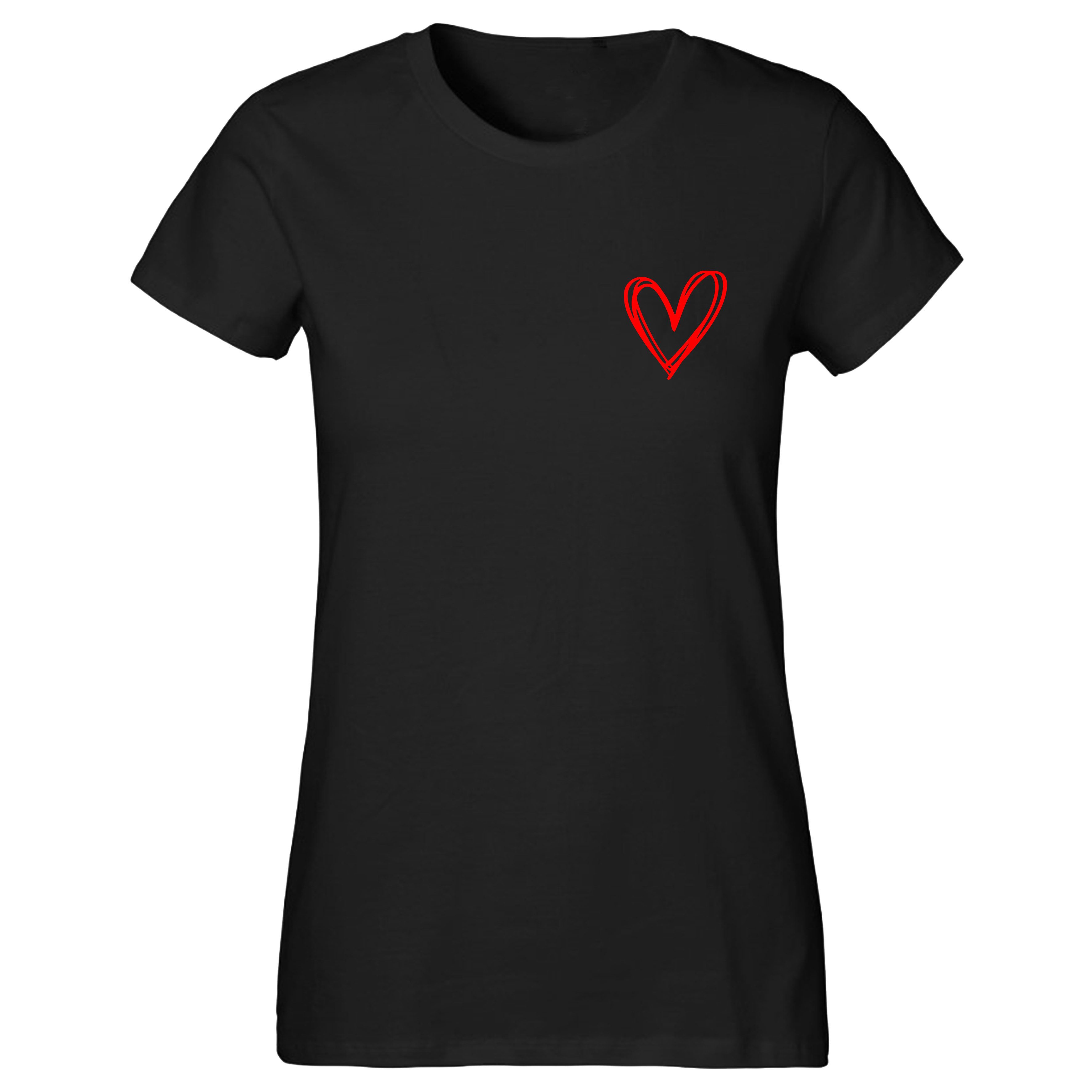 Banco T-Shirt Damen Kurzarm Love Liebe Herz Unifarben Premium T-Shirt