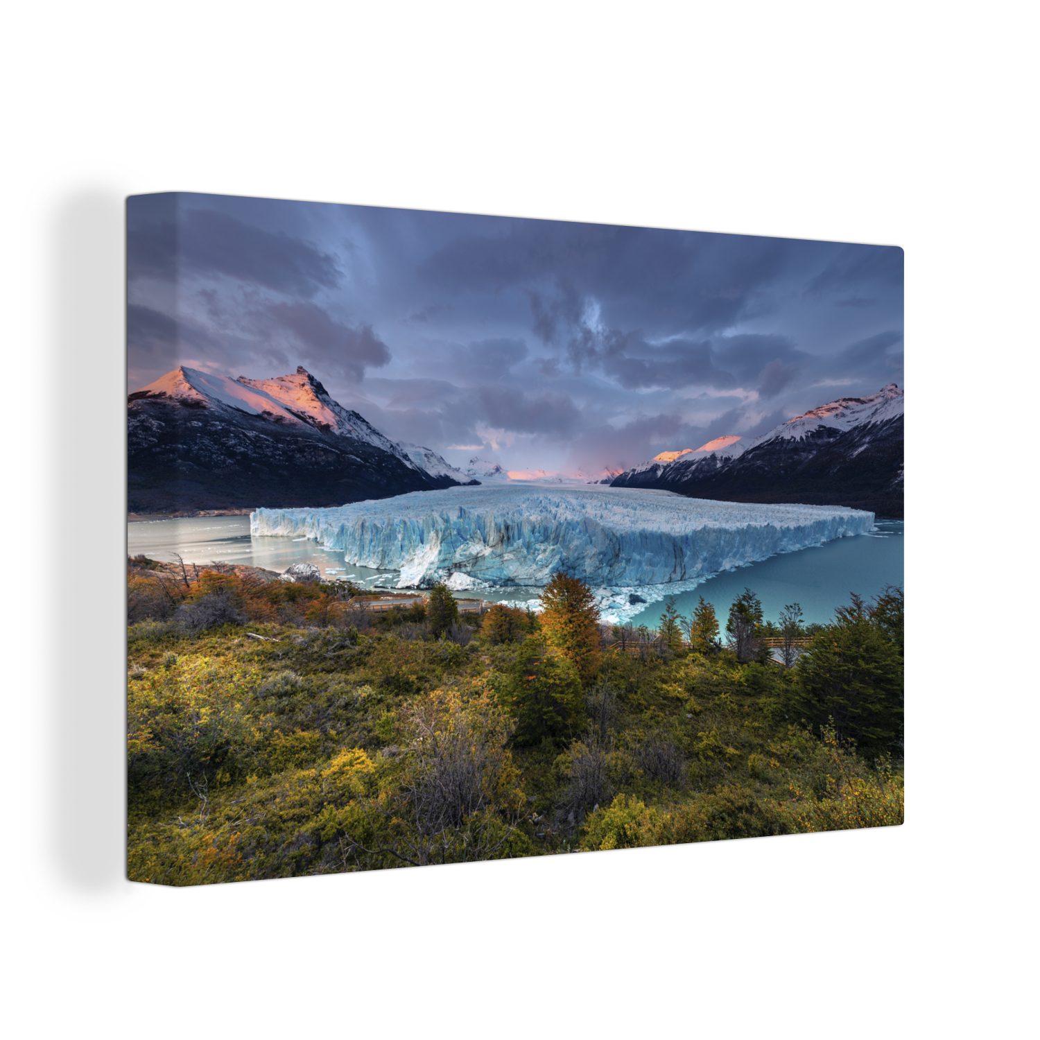 OneMillionCanvasses® Leinwandbild Prächtiger Himmel über dem Perito-Moreno-Gletscher, (1 St), Wandbild Leinwandbilder, Aufhängefertig, Wanddeko, 30x20 cm