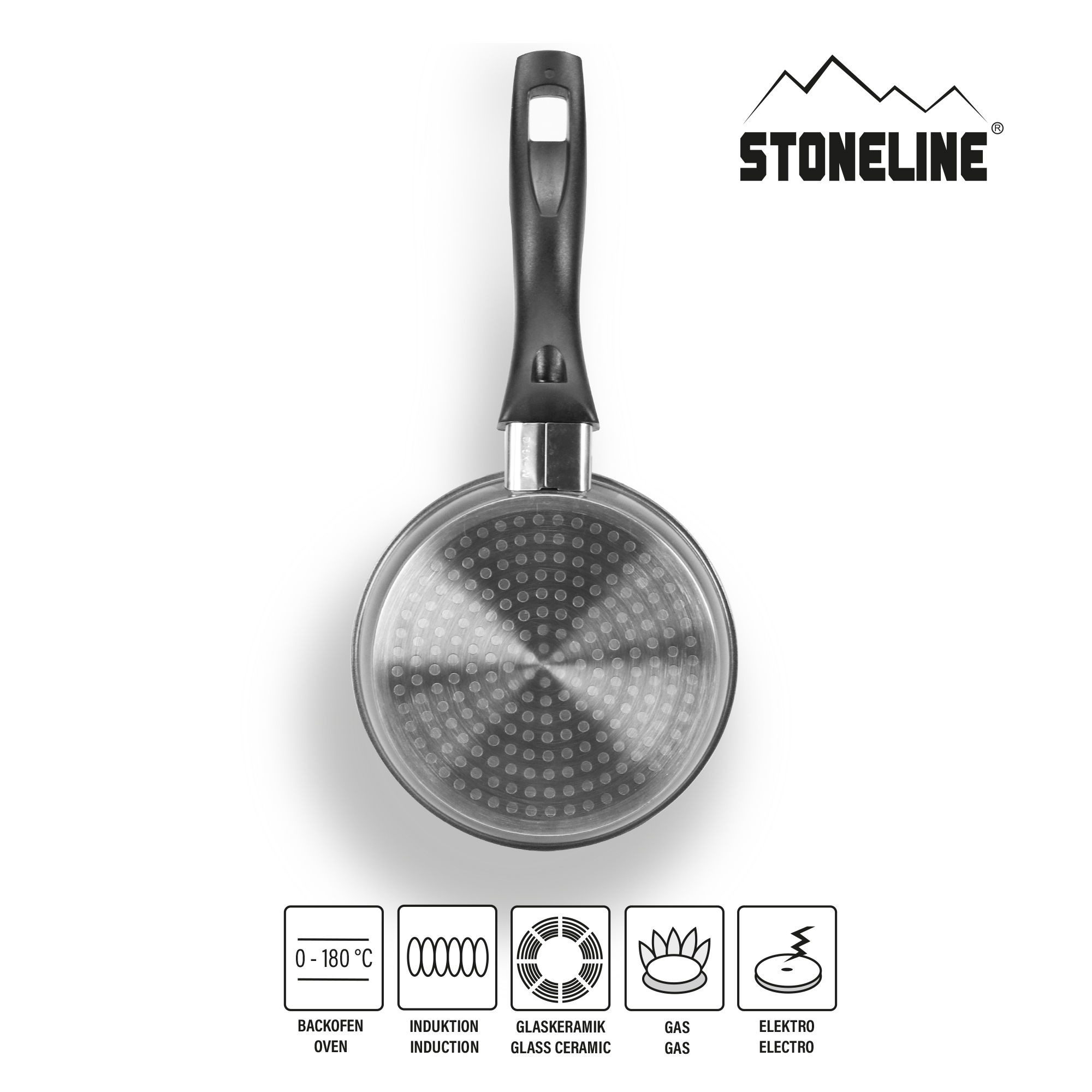 STONELINE Bratpfanne, Aluminiumguss (1-tlg), mit echten Steinpartikeln, induktionsgeeignet, Designed in Germany