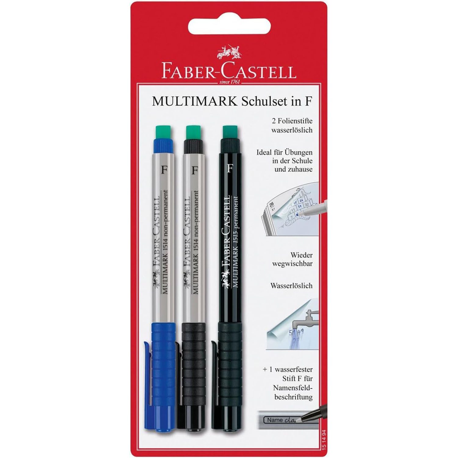 Faber-Castell Folienstift FABER CASTELL Folienstift Overheadstift 3ST Multimark