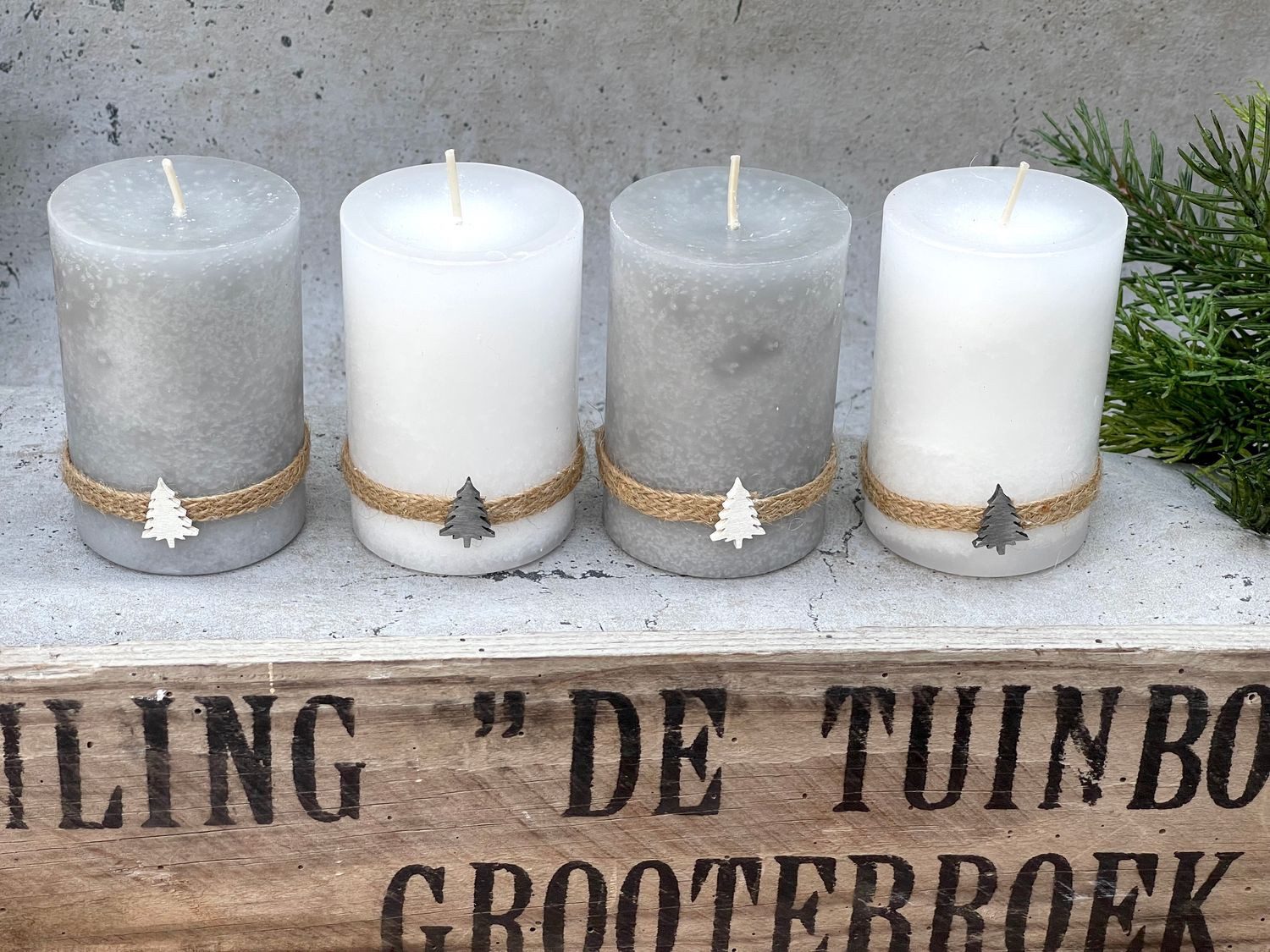 ZauberDeko Adventskerze Adventskerzen Kerzen 9cm H Stumpenkerzen Grau Weiß günstig online kaufen