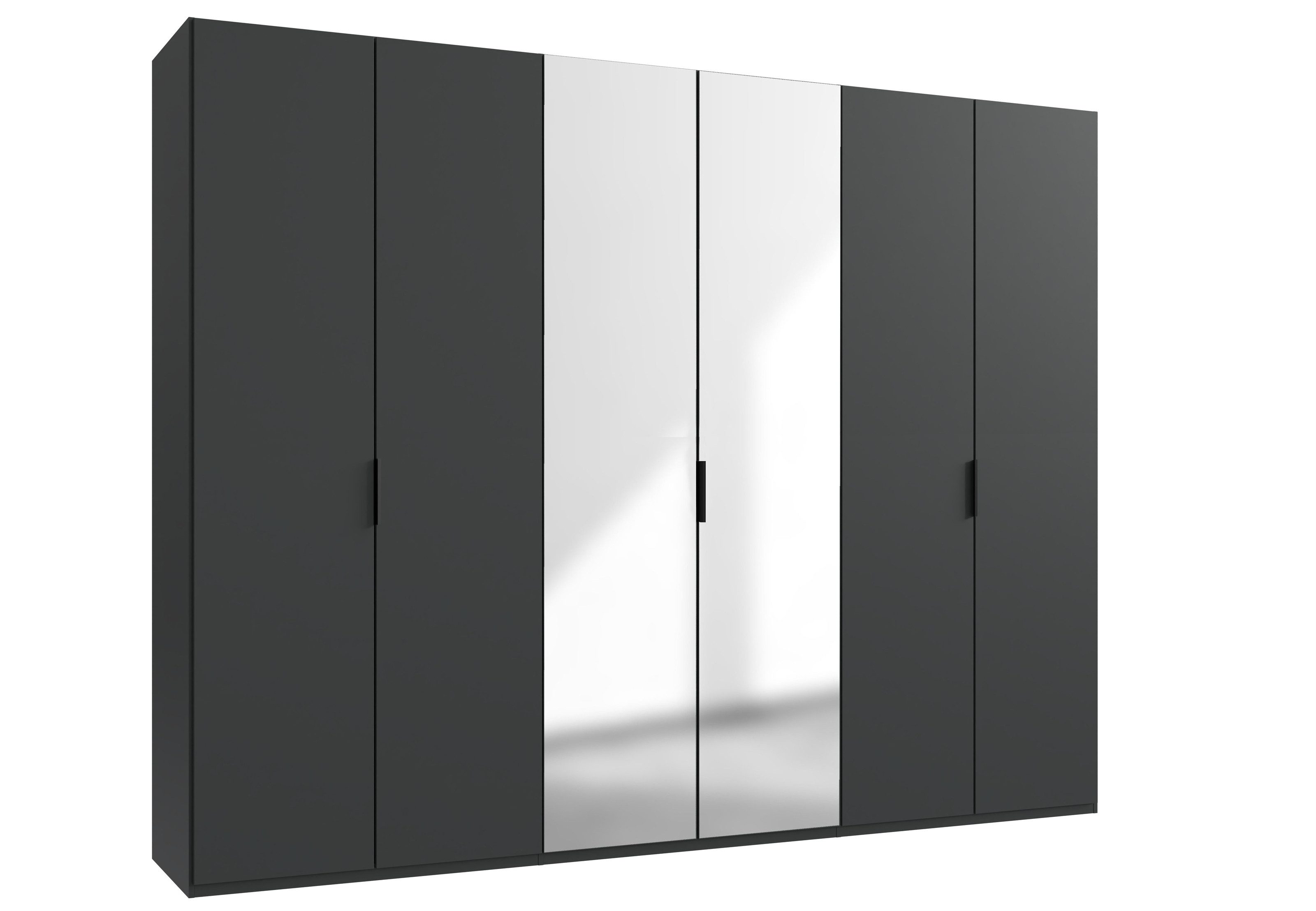 freiraum Falttürenschrank OXFORD in GRAPHIT mit Spiegel - 300x236x58cm (BxHxT)