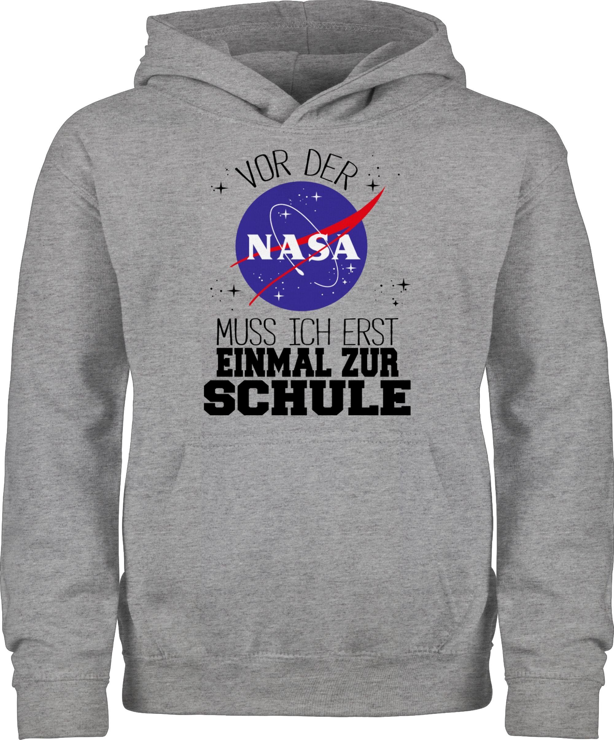 Shirtracer Hoodie Vor der Nasa muss ich erst einmal zur Schule schwarz Einschulung Mädchen