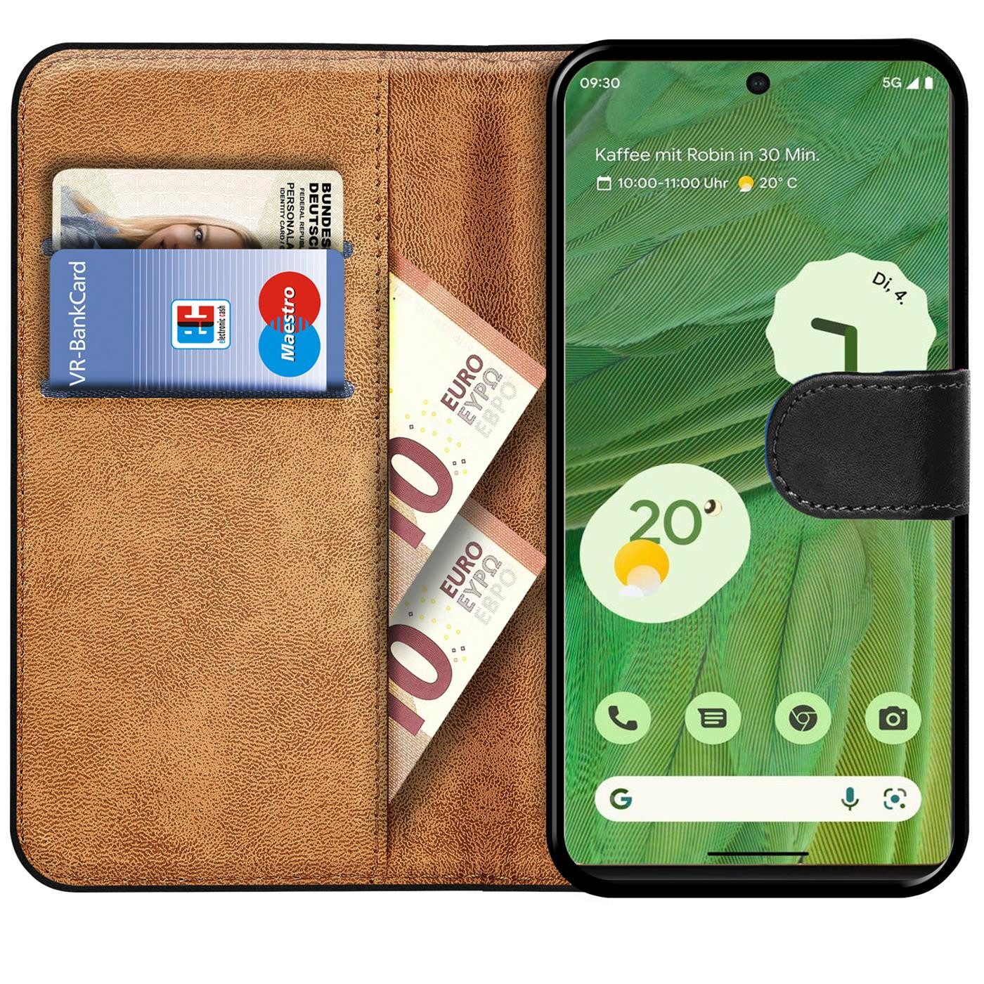 CoolGadget Handyhülle Wallet Klapp Tasche Book Case für Google Pixel 7 6,3 Zoll, Hülle Klapphülle Flip Cover Etui Schutzhülle