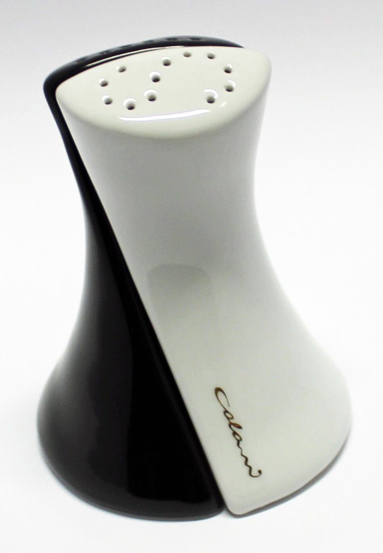 Colani Salz- / Pfefferstreuer Salz- / Pfefferstreuer Schwarz Weiß, (2-tlg), Colani Schriftzug, im Geschenkkarton