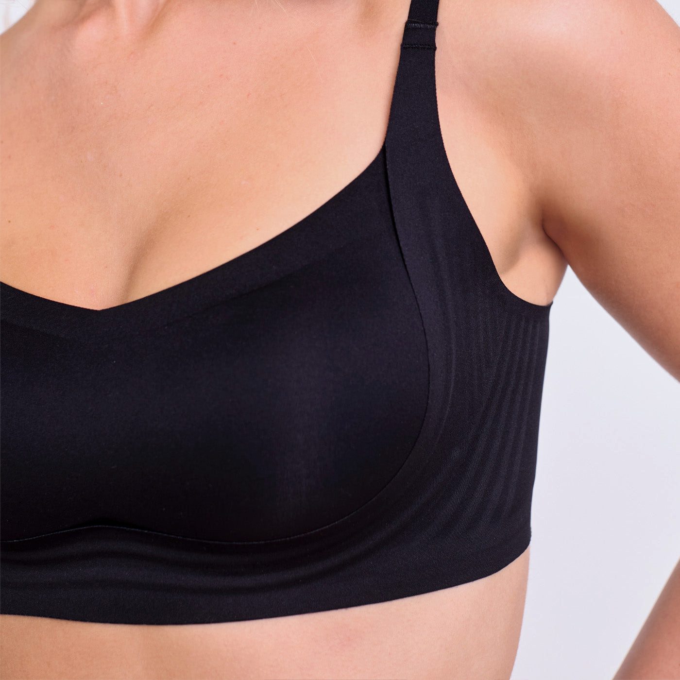 cfab (creamy fabrics) Bügelloser BH Compact Comfort BH-Schwarz-M (1-tlg)