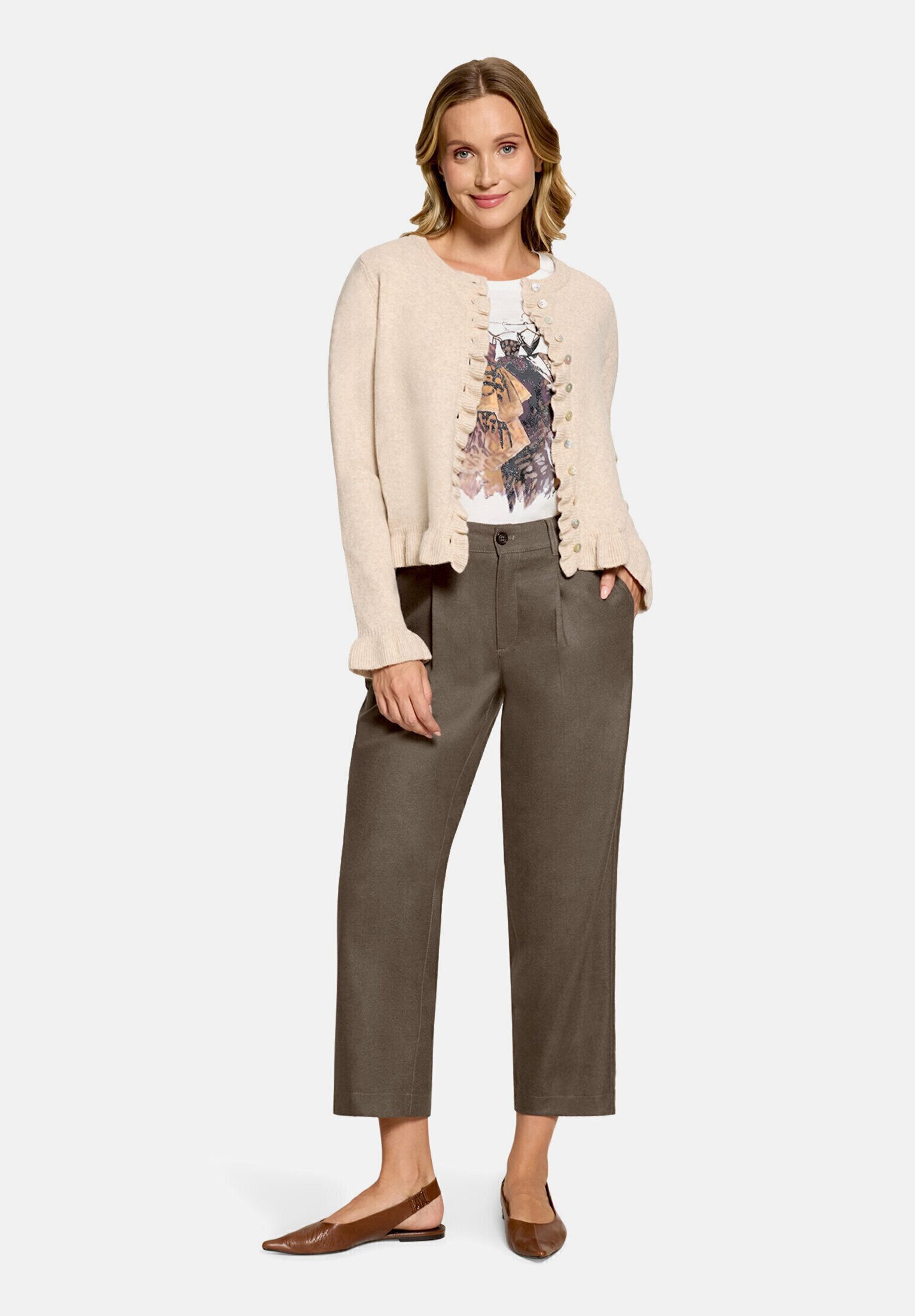 Cartoon Stoffhose Damen mit Bundfalten