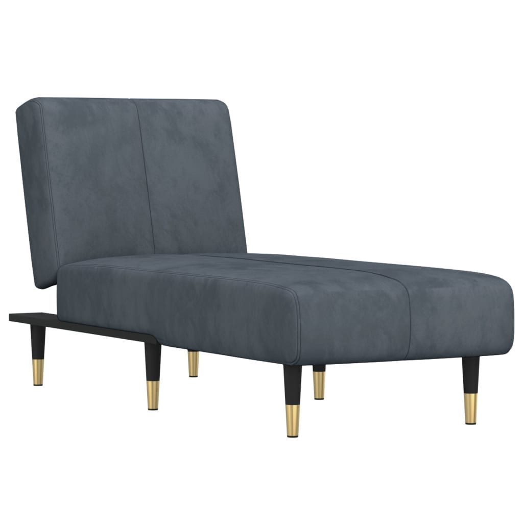 vidaXL Chaiselongue Chaiselongue Dunkelgrau Samt, 1 Teile