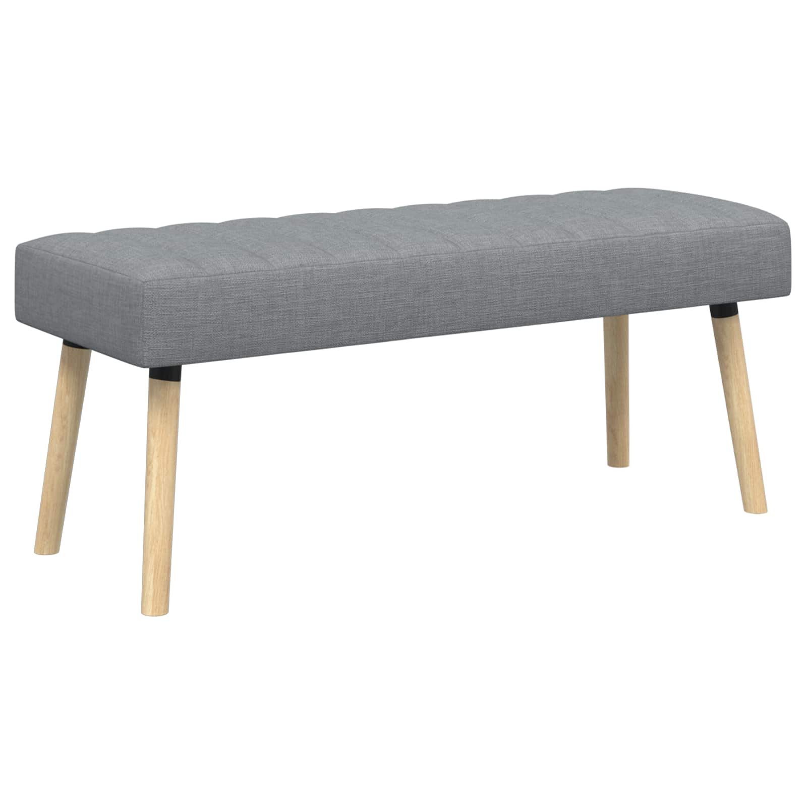 vidaXL Sitzbank Kanalgepolsterte Bank Hellgrau 110 x 40 x 46 cm Stoff (1-St)