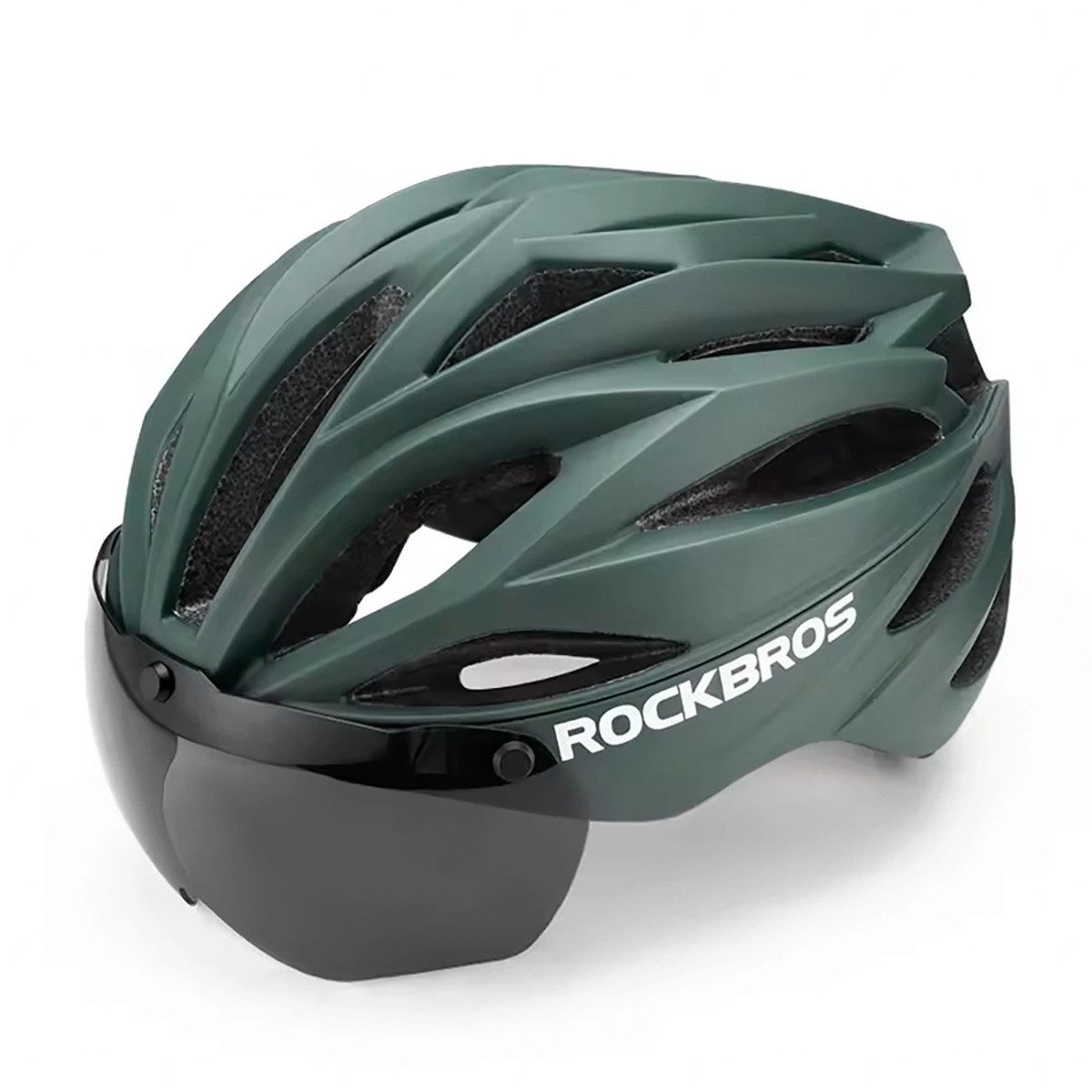 ROCKBROS Fahrradhelm Rockbros Fahrradhelm mit Visier, abnehmbarer UV-Schutzbrille, Unisex