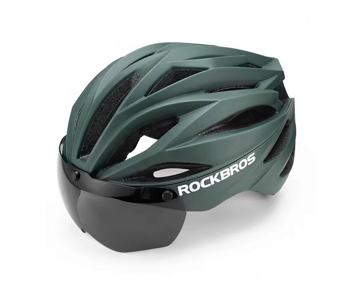 ROCKBROS Fahrradhelm Rockbros Fahrradhelm mit Visier, abnehmbarer UV-Schutzbrille, Unisex