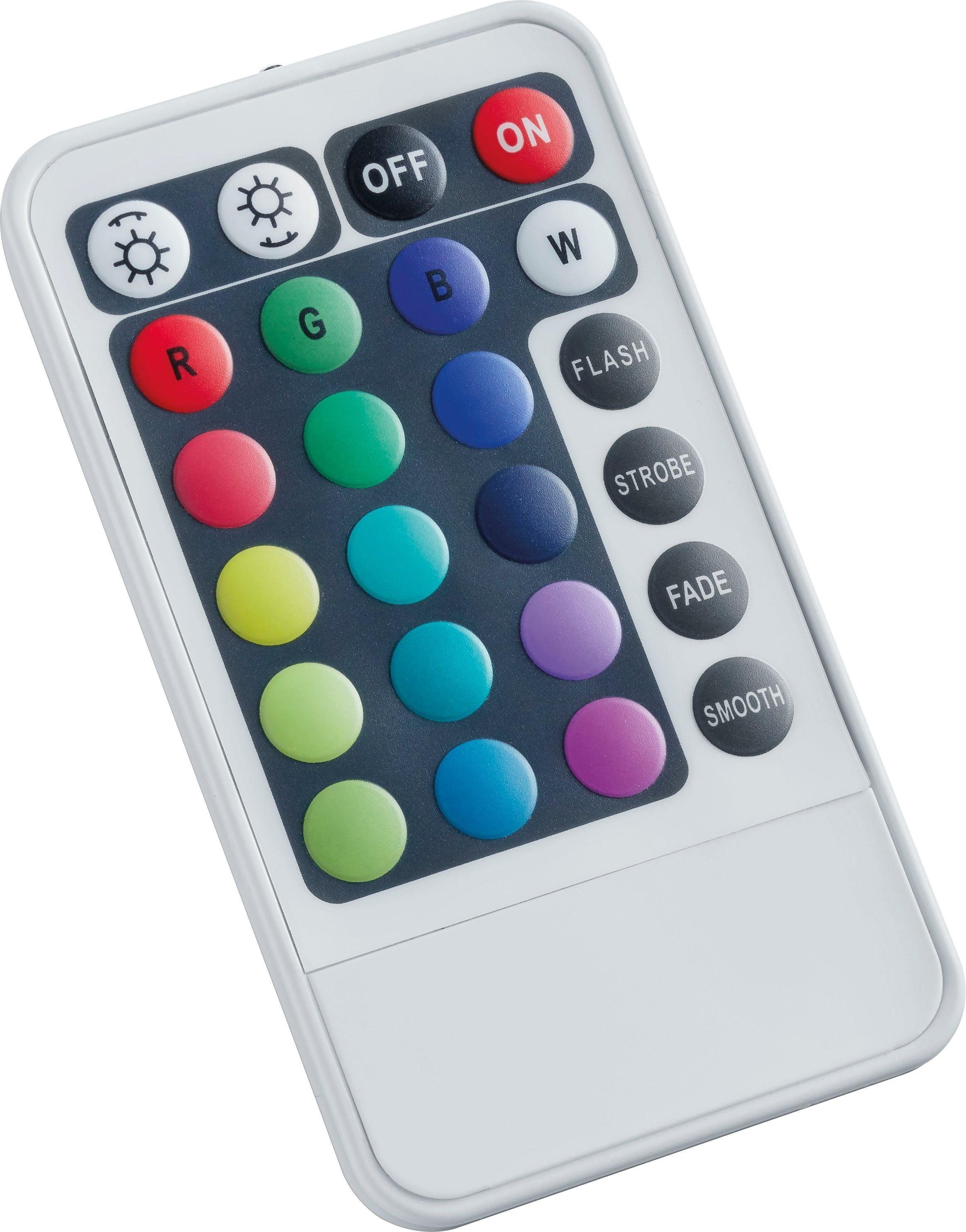 Reality Leuchten LED Stehlampe EMILA, Dimmfunktion, Farbwechsel, LED fest integriert, Warmweiß, mit RGBW Farbwechsel, dimmbar über Fernbedienung, Fußschalter