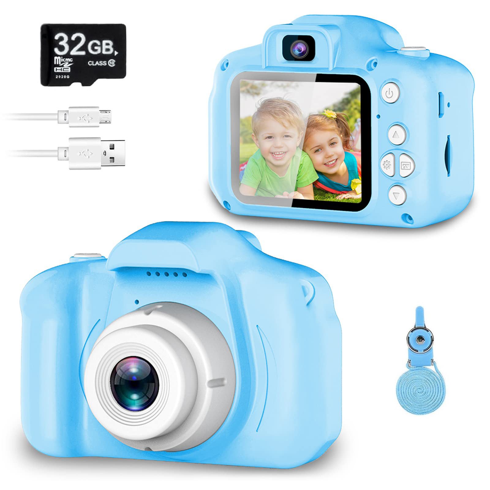 MOPUEA HD-Digitalvideokameras Spielzeug-Kameras 1080P Videospielzeugkamera Outdoor-Kamera (13 MP, inkl. USB-Kabel *1, 32GB Micro-SD-Karte *1, Tragbares Umhängeband *1)