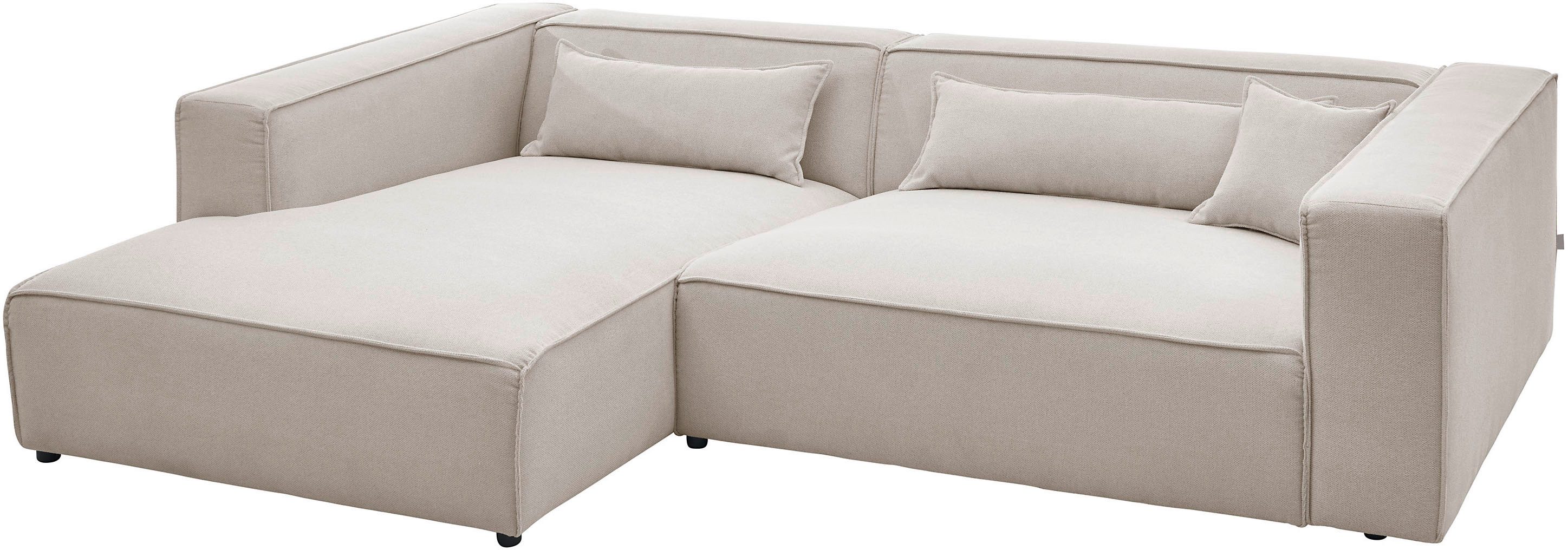 LeGer Home by Lena Gercke Ecksofa PIARA XXL Struktur u. Leinenoptik, Big-Sofa, L-Form, wahlweise Ottomane rechts/links, Kedernaht, extra tiefe Sitzfläche – Bild 5 von 5