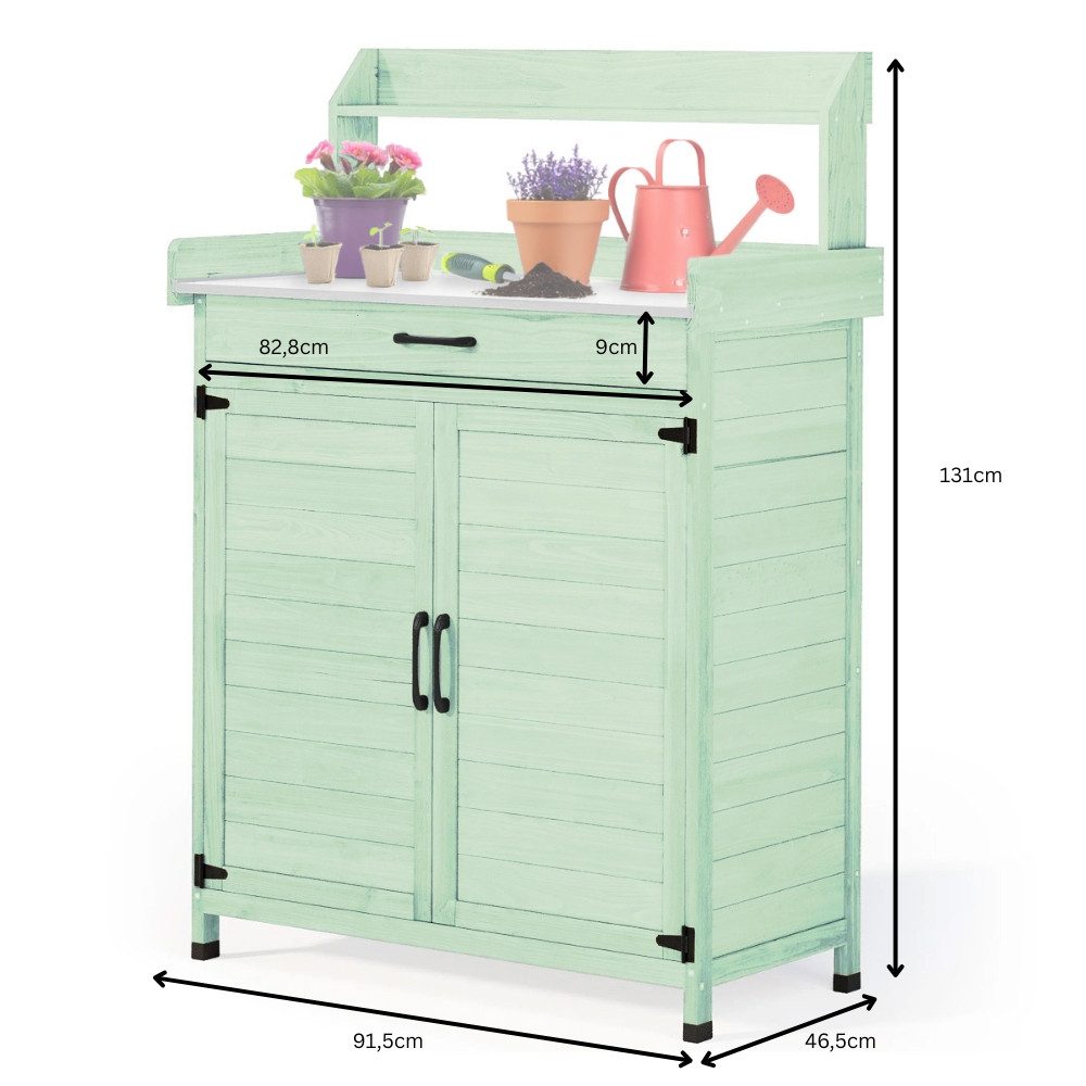 Divit Halter Gartenschrank mit Arbeitsfläche # PG03 Outdoor Schrank wetterfest Holz – Bild 4 von 4