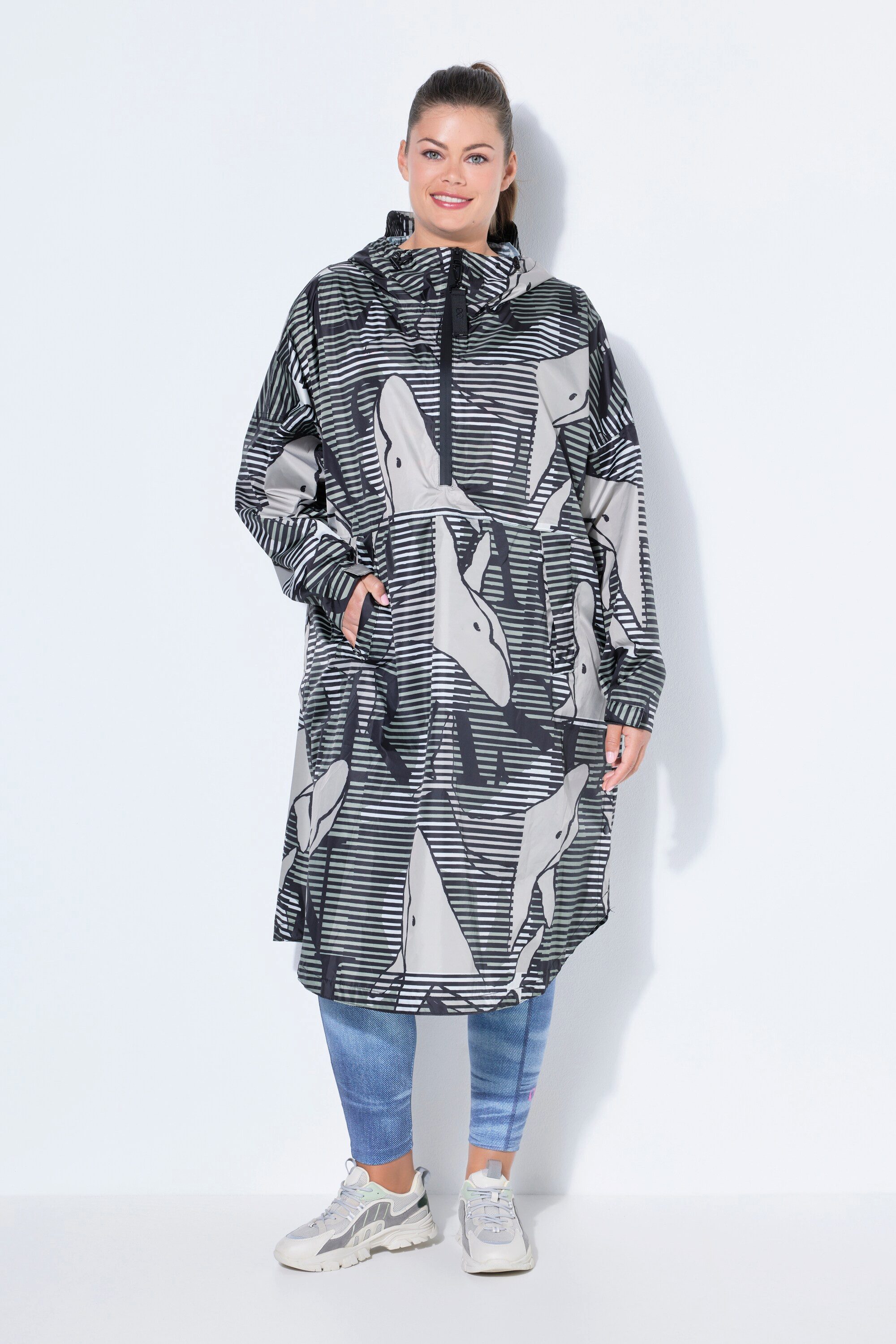 Laurasøn Funktionsjacke Funktions-Regencape Unisex Print Kapuze