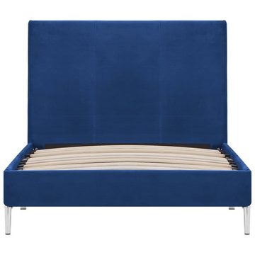 vidaXL Bett Bettgestell Blau Stoff 90×200 cm