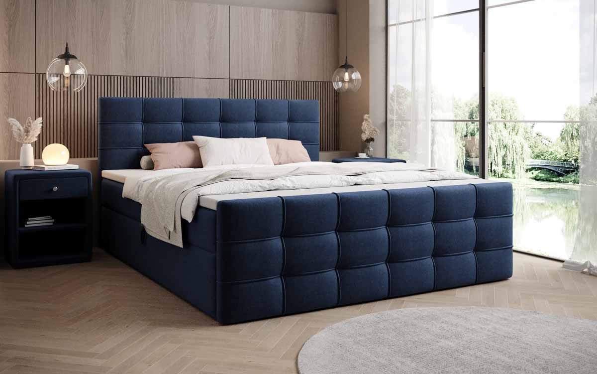 Luxusbetten24 Boxspringbett Luxor Stoff, mit Stauraum günstig online kaufen