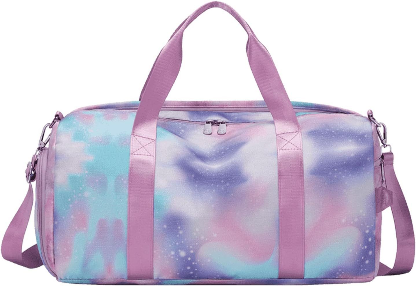 XDeer Sporttasche Reisetasche Frauen Fitness süße mit Schuhfach & Nassfach, Freizeittasche, Schultergurt, für Yoga, Schwimmen, Tourismus