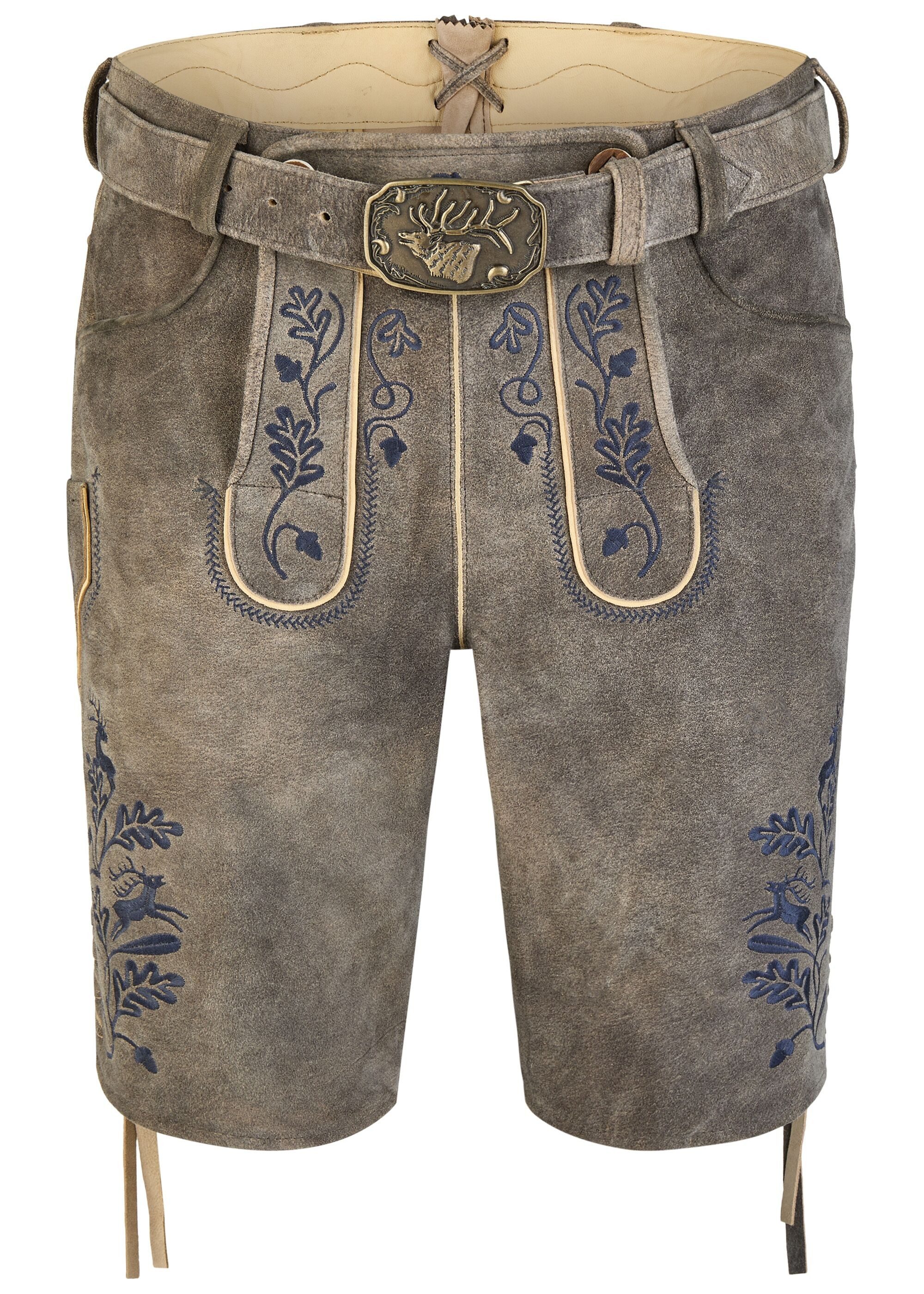 Spieth & Wensky Lederhose Hofmeister mit Stickerei am Beinabschluss