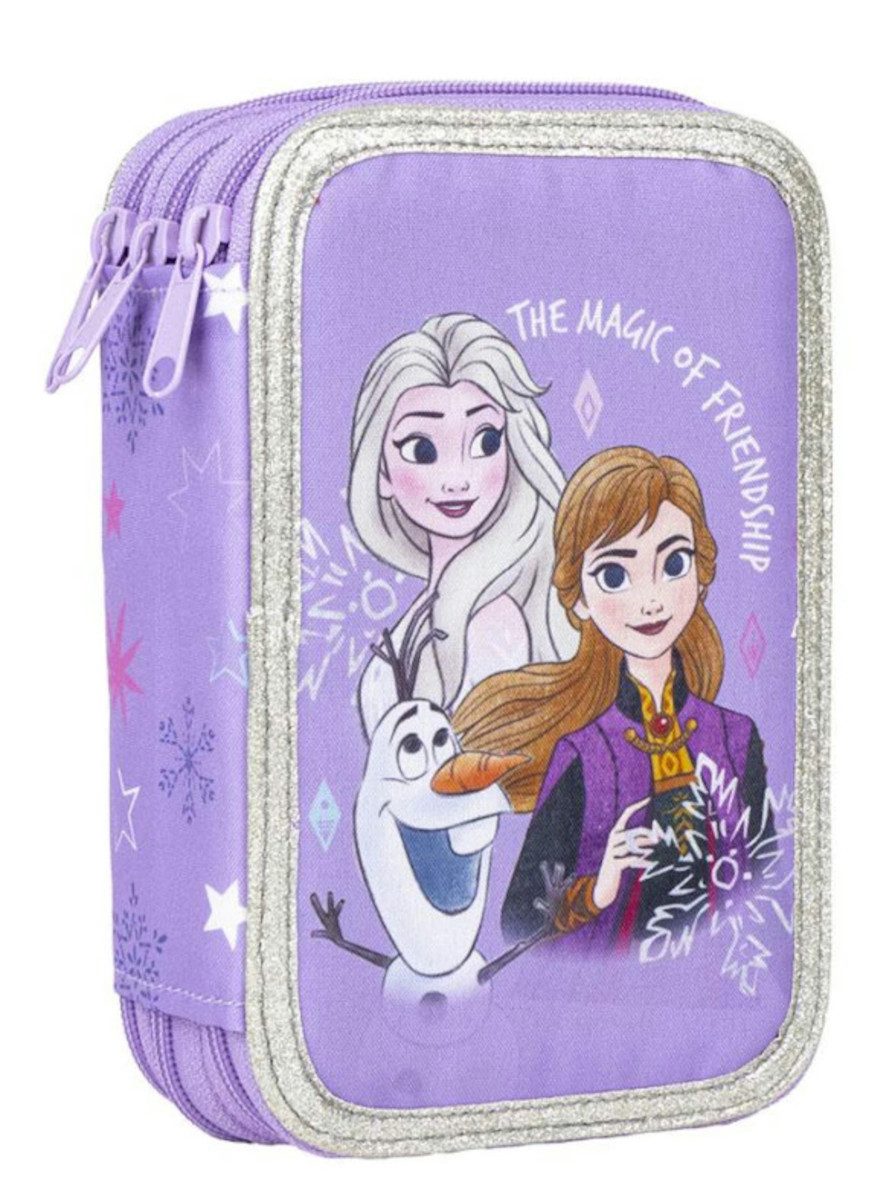 Cerda Federtasche Frozen 3 Fach gefüllt Federmäppchen Federmappe Mäppchen Anna Elsa, (42-tlg)