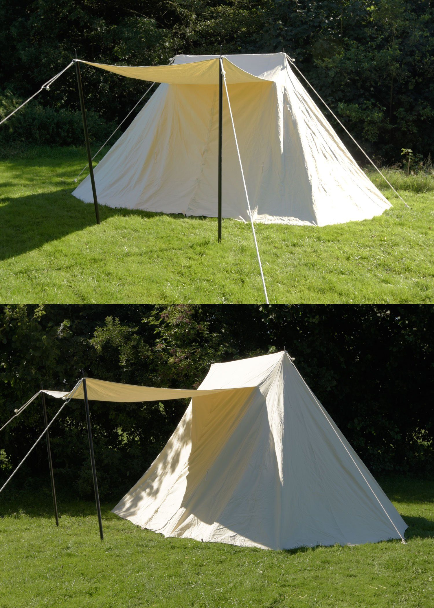Battle Merchant Gruppenzelt Sachsenzelt Jorvik, 3 x 5 m, 340 gsm, naturfarben