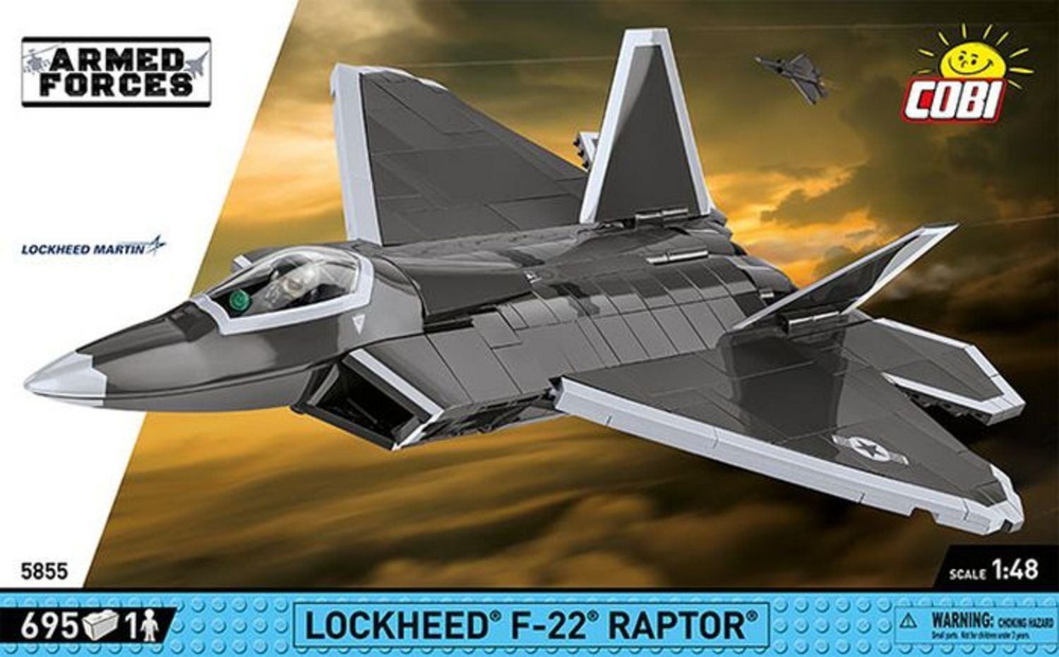 COBI COBI Armed Forces 5855 - Lockheed F-22 Raptor, Lockheed Martin, Kampff Konstruktions-Spielset
