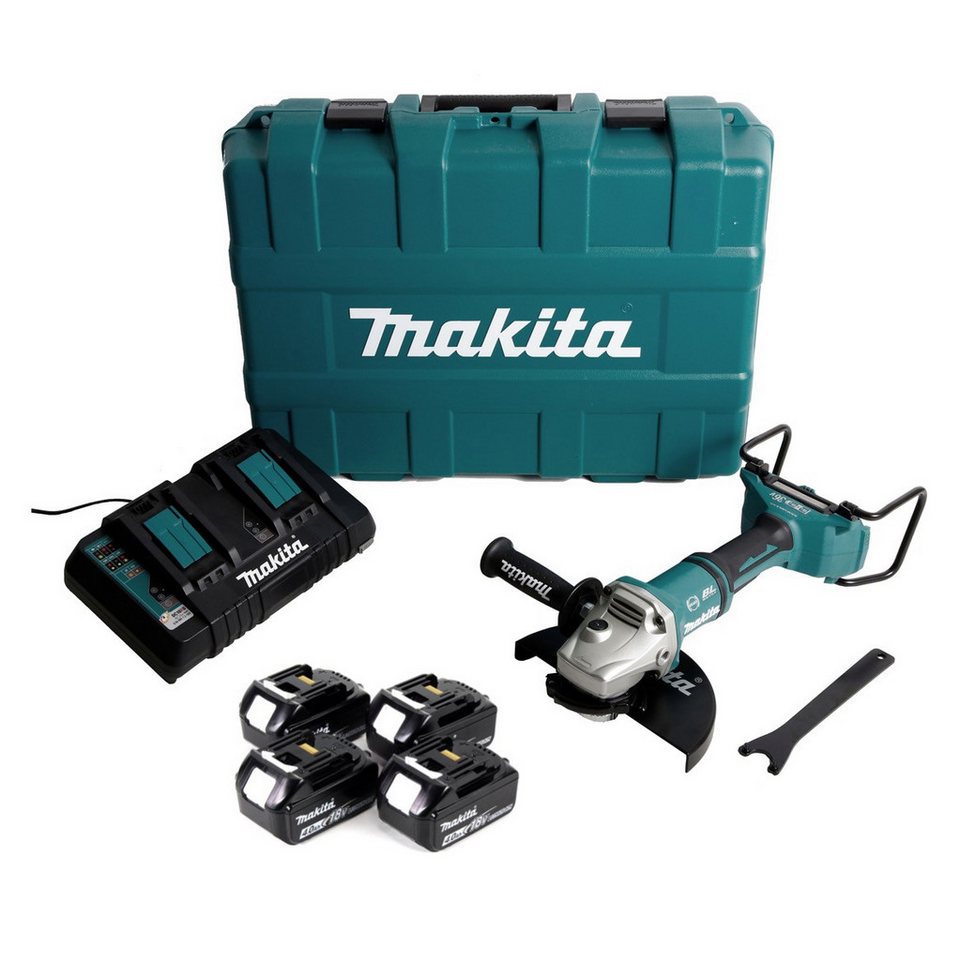 Thumbnail - Makita Winkelschleifer DGA 900 PM4KX2 Akku Winkelschleifer 36V (2x18V) 230mm Brushless + 4