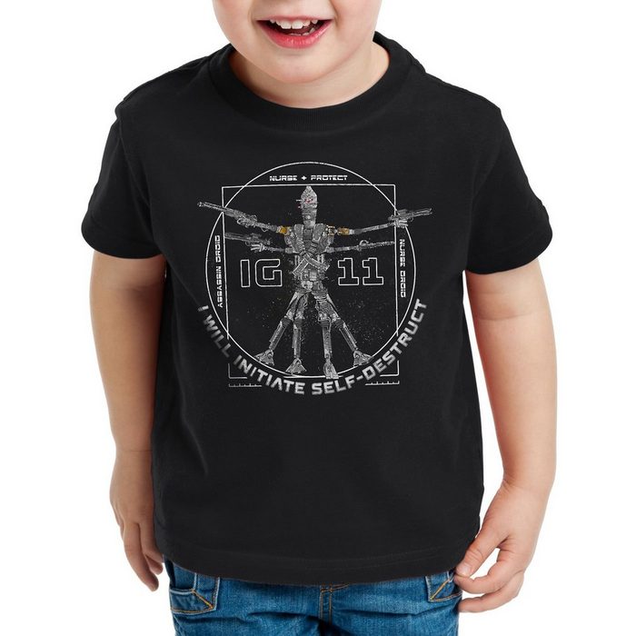 style3 Print-Shirt Kinder T-Shirt IG-11 T-Shirt für droide jang boba selbstzerstörung