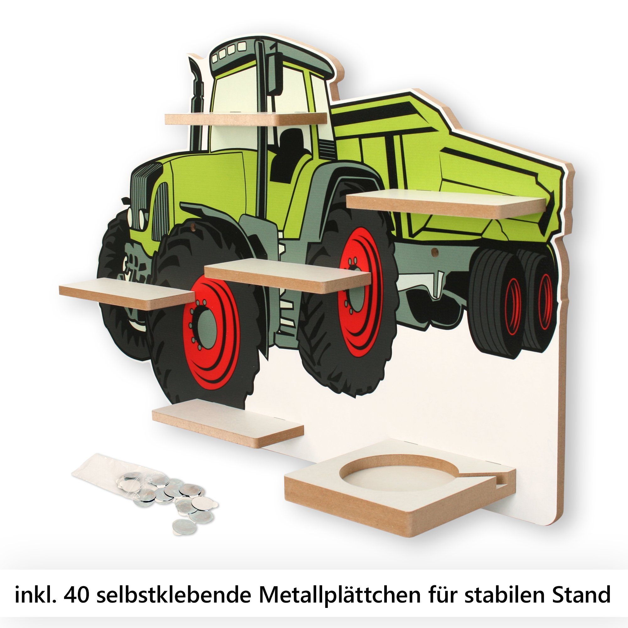 MUSIKBOX-REGAL TONIE-BOX Kinderregal Kreative und für Metallplättchen TONIES Traktor, Feder inkl. 40