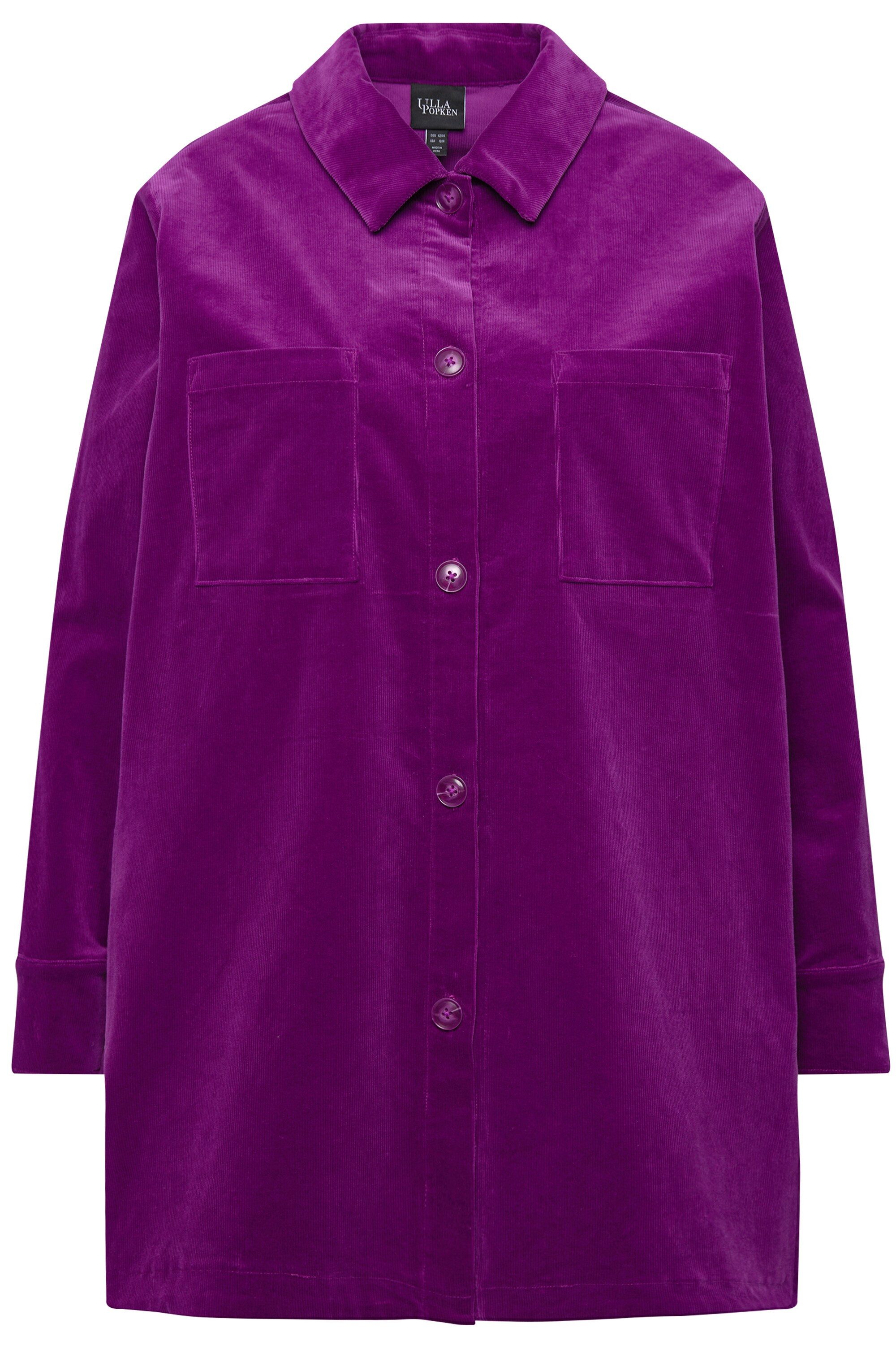 Ulla Popken Sommerjacke Cordjacke A-Linie Hemdkragen Langarm günstig online kaufen