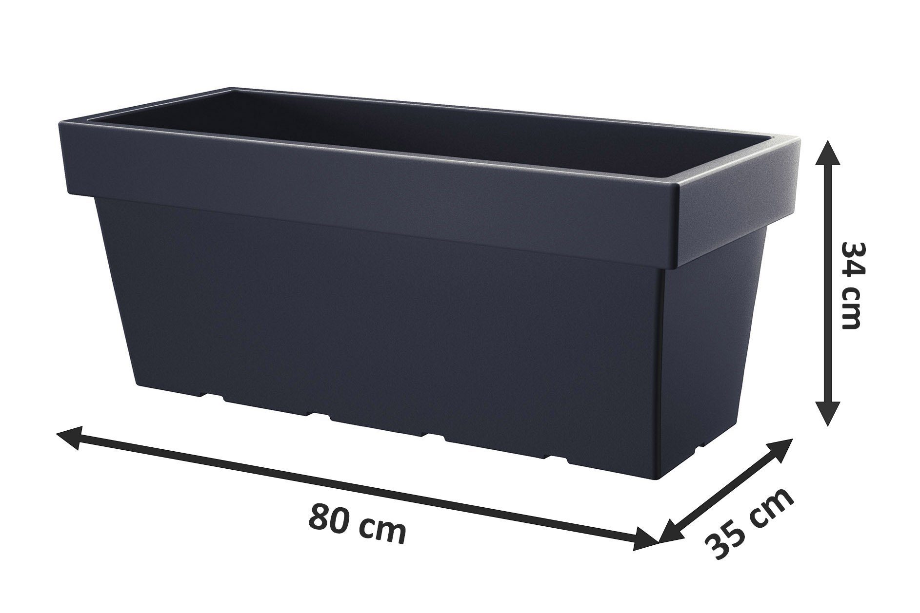 Spetebo Blumenkasten XXL Kunststoff Blumenkasten anthrazit günstig online kaufen