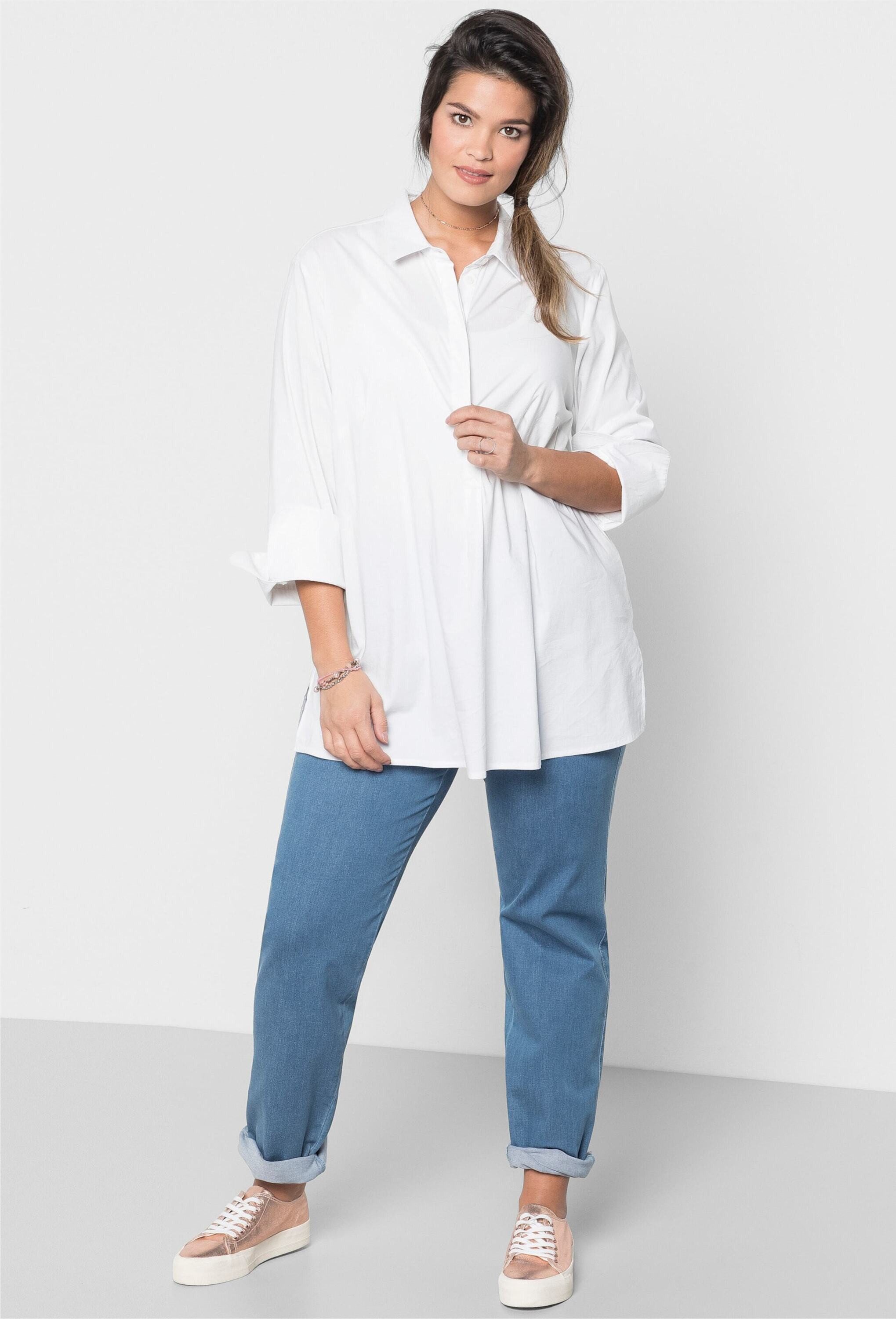 Sheego Klassische Bluse Tunika 3/4-Arm