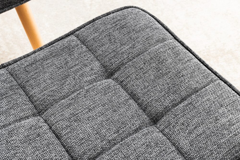 riess-ambiente Fußhocker SCANDINAVIA grau / natur (Einzelartikel, 1 St), Wohnzimmer · Strukturstoff · Massivholz · Scandinavian Design – Bild 3 von 5
