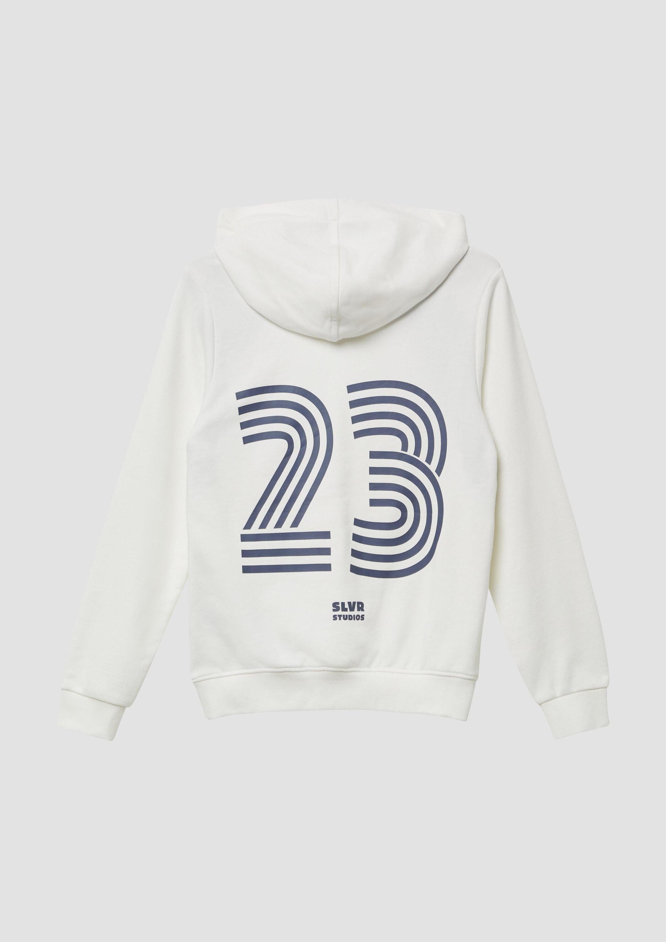 s.Oliver Sweatshirt Sweatshirt Hoodie mit Kontrast-Details und großem Back-Print