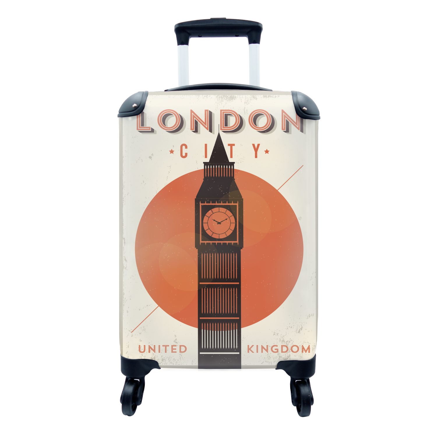 MuchoWow Handgepäckkoffer Big Ben - Jahrgang - London, 4 Rollen, Reisetasche mit rollen, Handgepäck für Ferien, Trolley, Reisekoffer