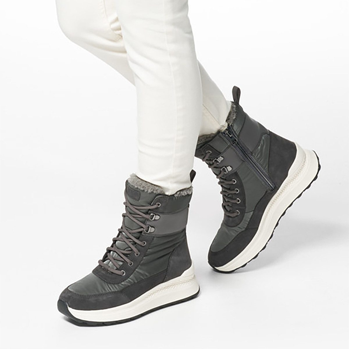 Geox GEOX D46WPA 0FU22 C9002, Warmfutter, Boots, Grau, dunkel, Damen Stiefel