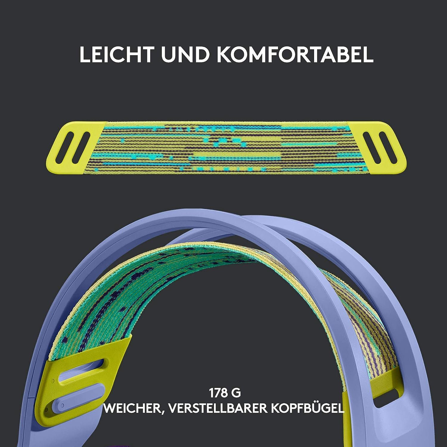 Logitech G G733 LIGHTSPEED Wireless RGB kabelloses Gaming-Headset (Ultraleicht 20m Reichweite Mikrofon abnehmbar beleuchtet)