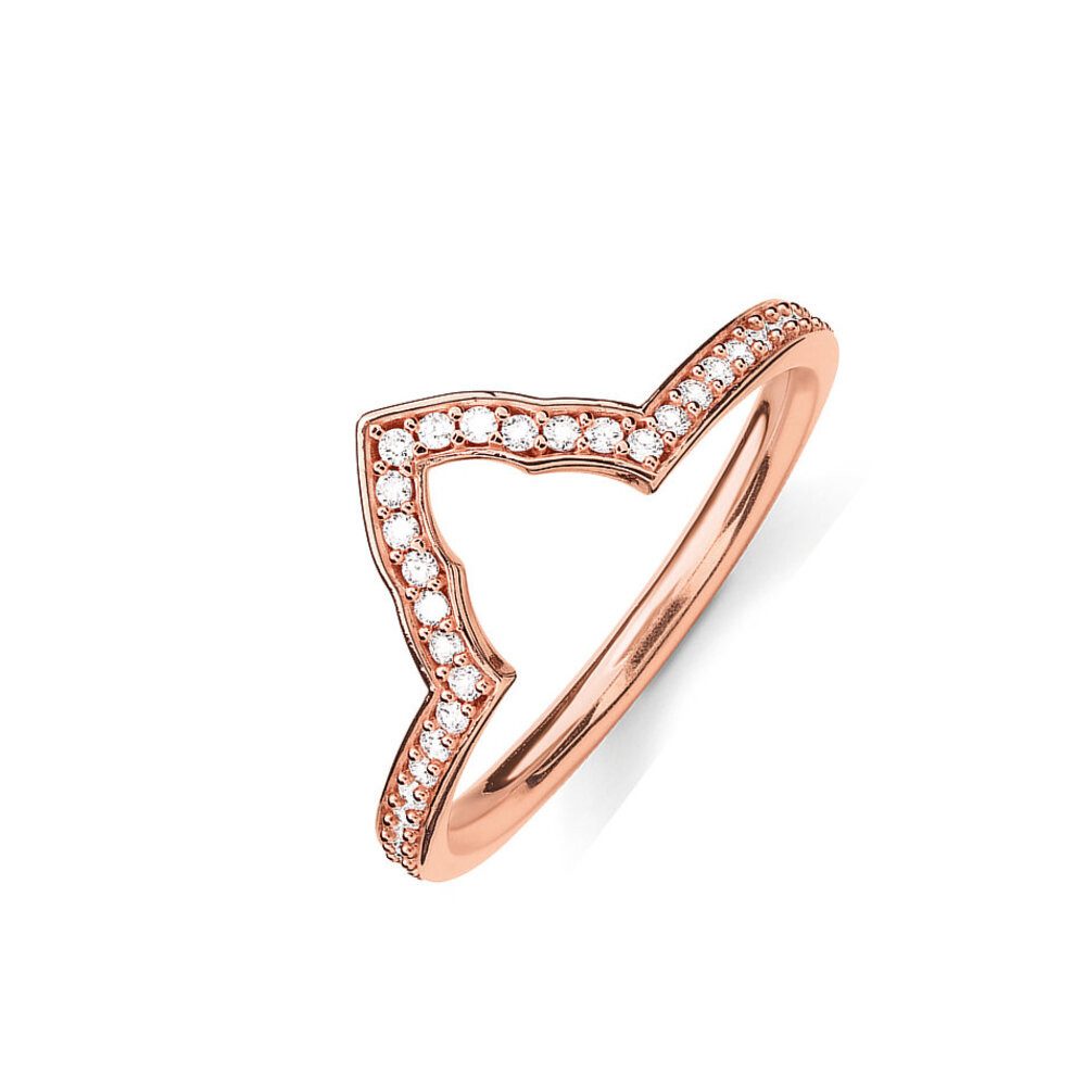 THOMAS SABO Fingerring TR2070-416-14 Ring Damen Tempelspitze Silber Rosé Vergoldet Gr. 56