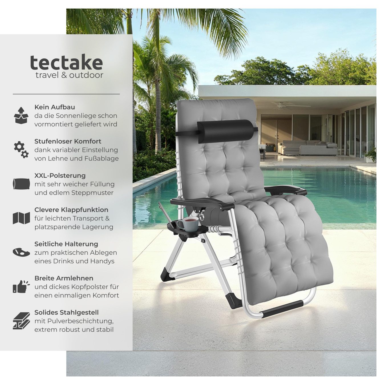 tectake Gartenstuhl Sonnenliege (Set, 2 St), günstig online kaufen