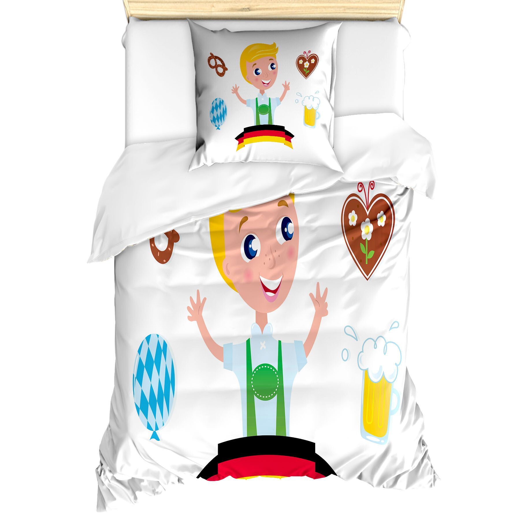 Abakuhaus Bettwäsche Milbensicher Allergiker geeignet mit Kissenbezug, Microfaser, Deutsche Bavarian Boy Oktoberfest
